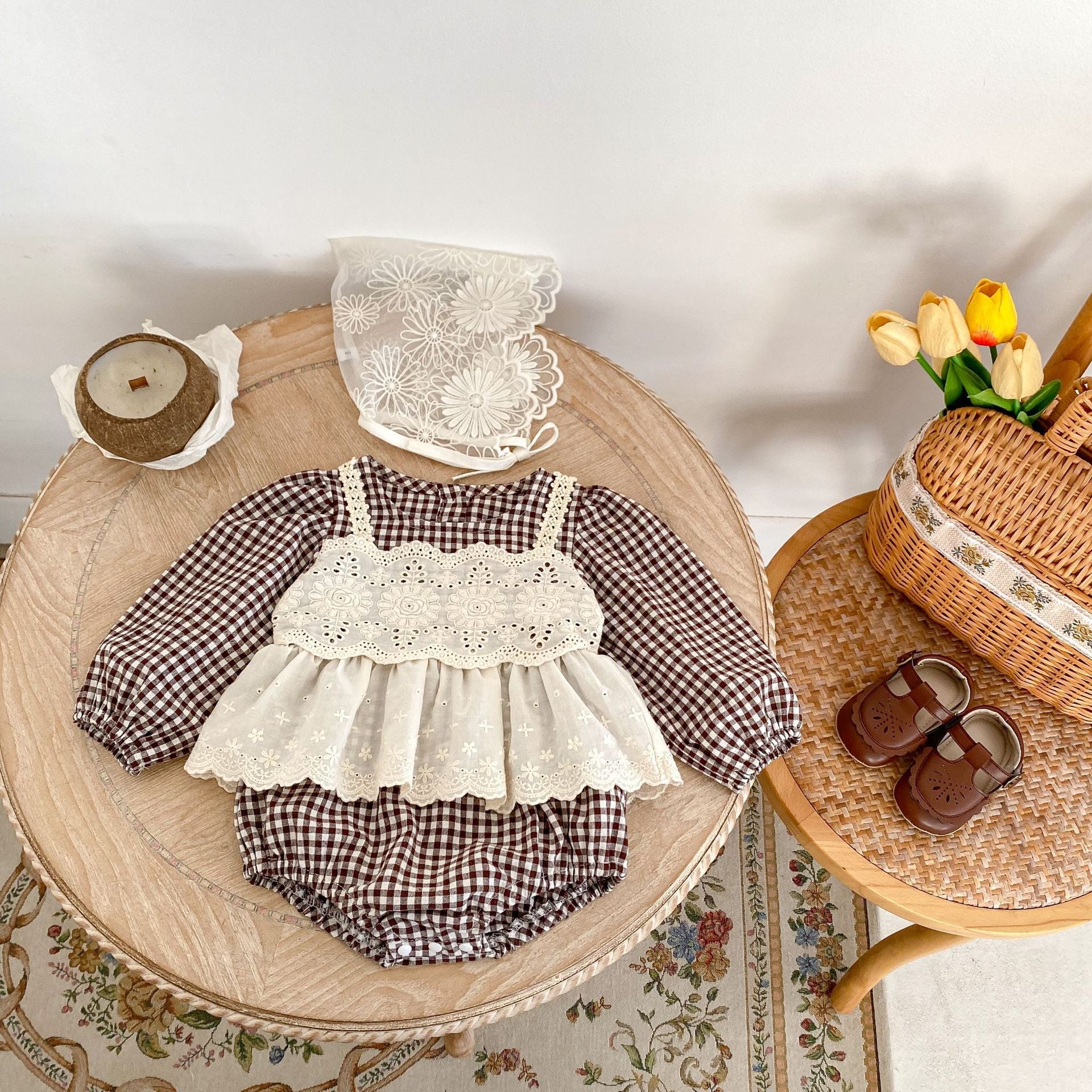 Baby Girl Little Lady Cute Lace Small Skirt Triangle Rompers